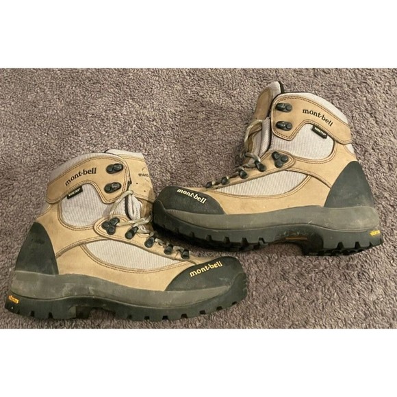 Rare Mont Bell Trekking 36204510 Gore-tex Vibram Brown Boots JPN 24.5 USA 6.5 - Picture 1 of 7